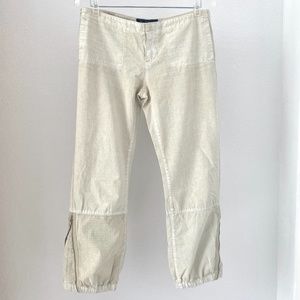 Earl Jean Cropped Zipper Leg Pants Beige 27
